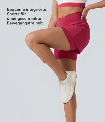 SoftlyZero™ Airy - 2-in-1 Yoga-Shorts mit hohem Crossover-Bund, mehreren Taschen und InstantCool - 12,7 cm