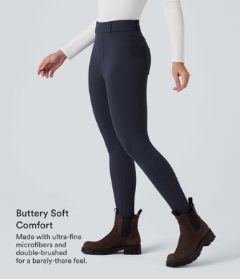SoftlyZero™ Plush Thermal High Waisted Casual 7/8 Leggings with Pockets SoftlyZero™ Plush Thermal High Waisted Casual 7/8 Leggings with Pockets