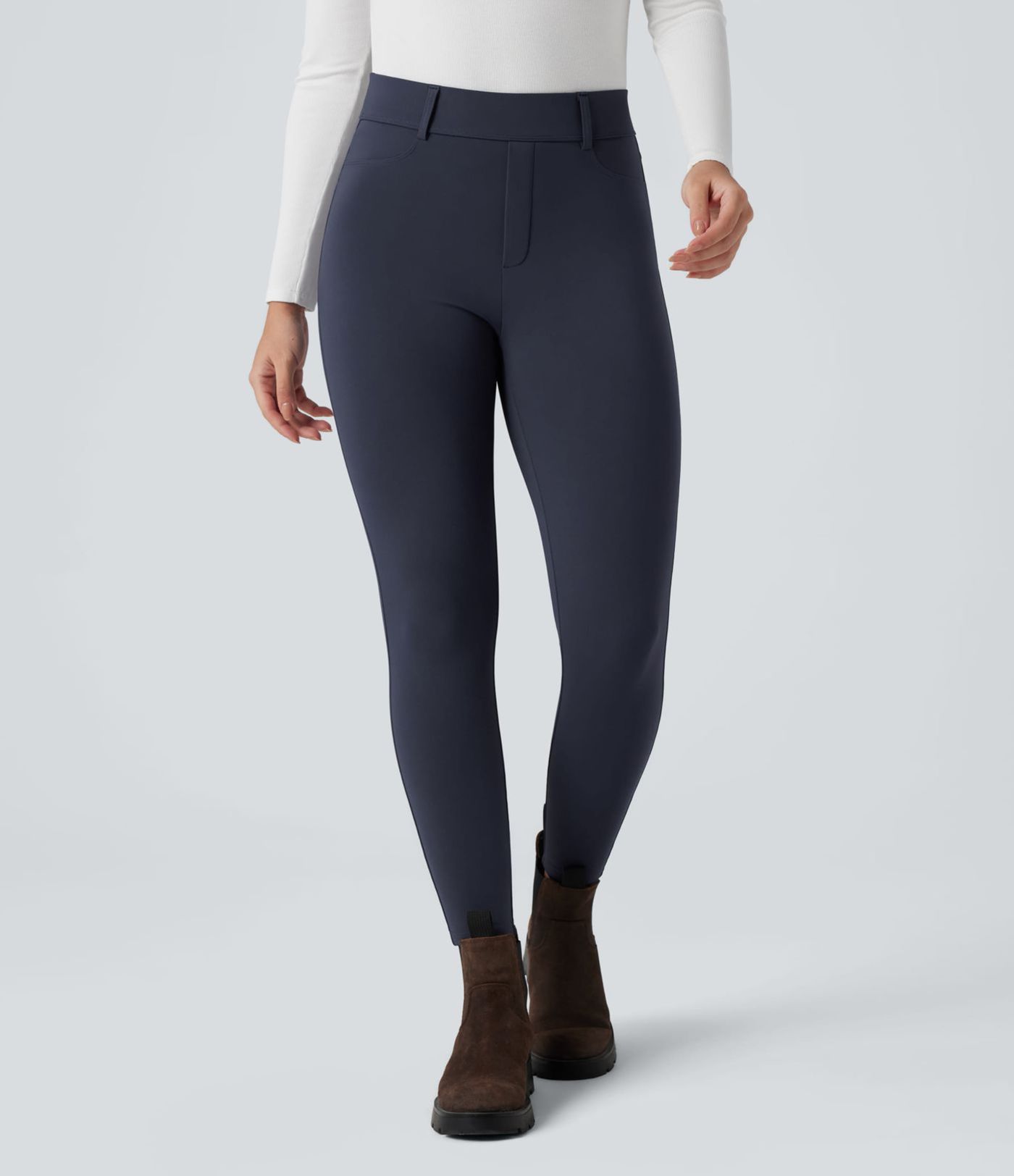 SoftlyZero™ Plush Thermal High Waisted Casual 7/8 Leggings with Pockets SoftlyZero™ Plush Thermal High Waisted Casual 7/8 Leggings with Pockets