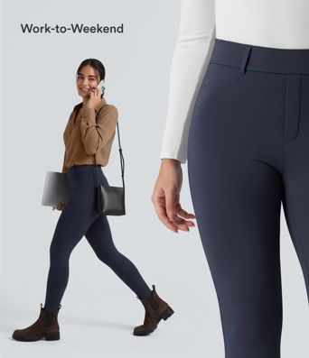 SoftlyZero™ Plush Thermal High Waisted Casual 7/8 Leggings with Pockets SoftlyZero™ Plush Thermal High Waisted Casual 7/8 Leggings with Pockets