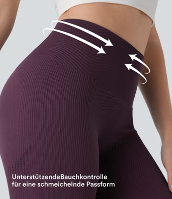 Po-Lifting 7/8-Yoga-Leggings mit hohem Bund, Bauchkontrolle und nahtlosem Flow Po-Lifting 7/8-Yoga-Leggings mit hohem Bund, Bauchkontrolle und nahtlosem Flow