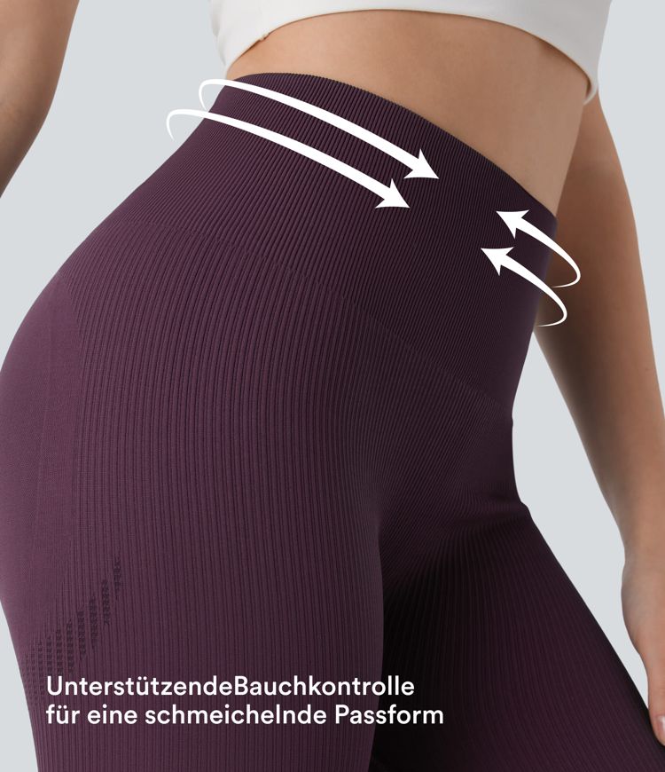 Po-Lifting 7/8-Yoga-Leggings mit hohem Bund, Bauchkontrolle und nahtlosem Flow Po-Lifting 7/8-Yoga-Leggings mit hohem Bund, Bauchkontrolle und nahtlosem Flow