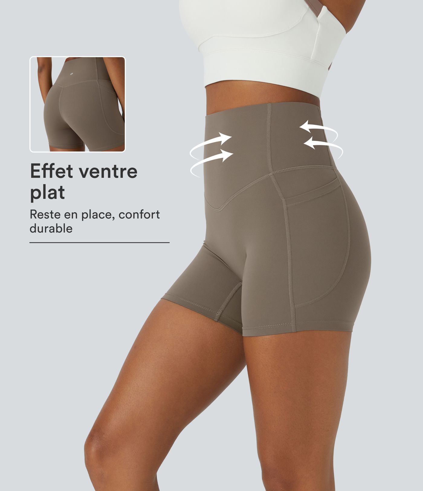 Short cycliste d'entraînement gainant taille haute UltraSculpt™ SoCinched à poches latérales 12,5 cm Short cycliste d'entraînement gainant taille haute UltraSculpt™ SoCinched à poches latérales 12,5 cm