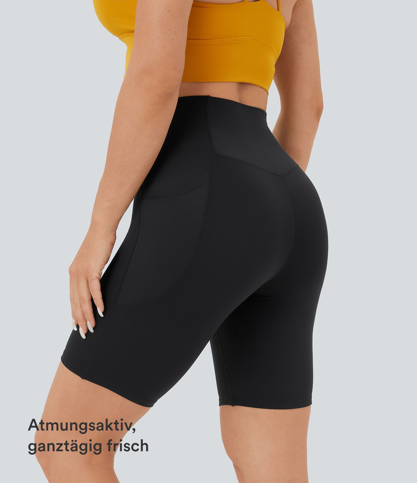 Softlyzero™ Plush Crossover-Yoga-Bikershorts mit hoher Taille und Seitentasche, 17,8 cm Softlyzero™ Plush Crossover-Yoga-Bikershorts mit hoher Taille und Seitentasche, 17,8 cm
