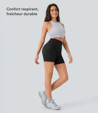 Short cycliste 12,5 cm d'entraînement gainant galbant taille haute avec effet scrunch et poches Halara UltraSculpt™ Short cycliste 12,5 cm d'entraînement gainant galbant taille haute avec effet scrunch et poches Halara UltraSculpt™
