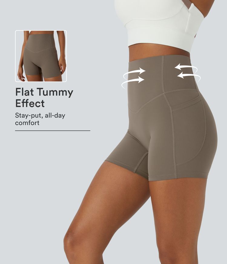 Halara UltraSculpt™ High Waisted Tummy Control Side Pocket Shaping Training Biker Shorts 5'' Halara UltraSculpt™ High Waisted Tummy Control Side Pocket Shaping Training Biker Shorts 5''