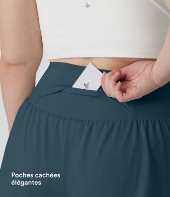 Short Yoga 10cm Plus Longue Taille Ultra Haute 2 en 1 Poche Arrière Poche Cachée Latérale Grande Taille Short Yoga 10cm Plus Longue Taille Ultra Haute 2 en 1 Poche Arrière Poche Cachée Latérale Grande Taille