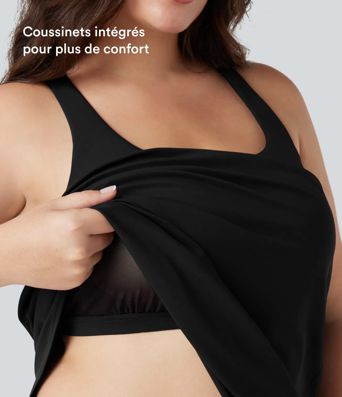 Top de running talla grande Halara UltraSculpt™ con escote redondo y bajo curvo Top de running talla grande Halara UltraSculpt™ con escote redondo y bajo curvo