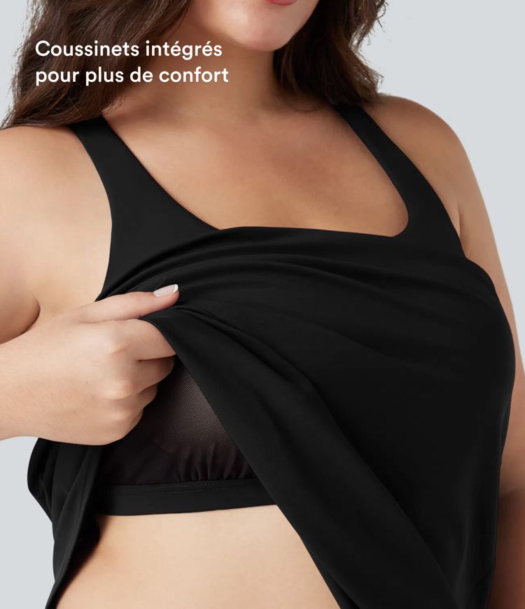 Top de running talla grande Halara UltraSculpt™ con escote redondo y bajo curvo Top de running talla grande Halara UltraSculpt™ con escote redondo y bajo curvo