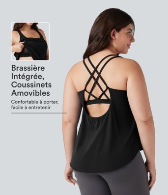 Top de running talla grande Halara UltraSculpt™ con escote redondo y bajo curvo Top de running talla grande Halara UltraSculpt™ con escote redondo y bajo curvo