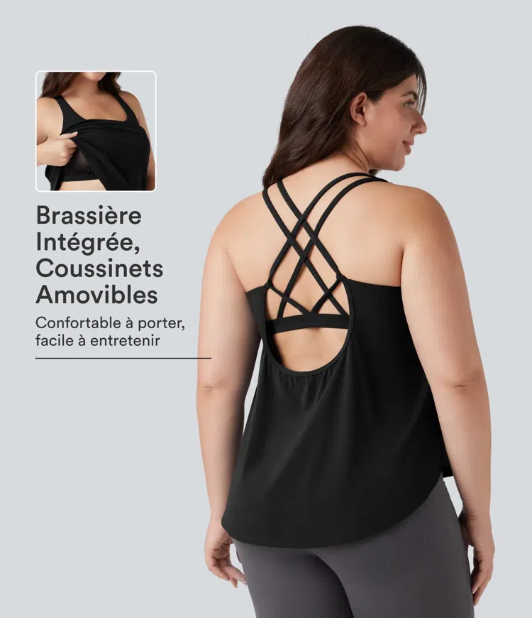 Débardeur running Halara UltraSculpt™ grande taille col rond ourlet arrondi