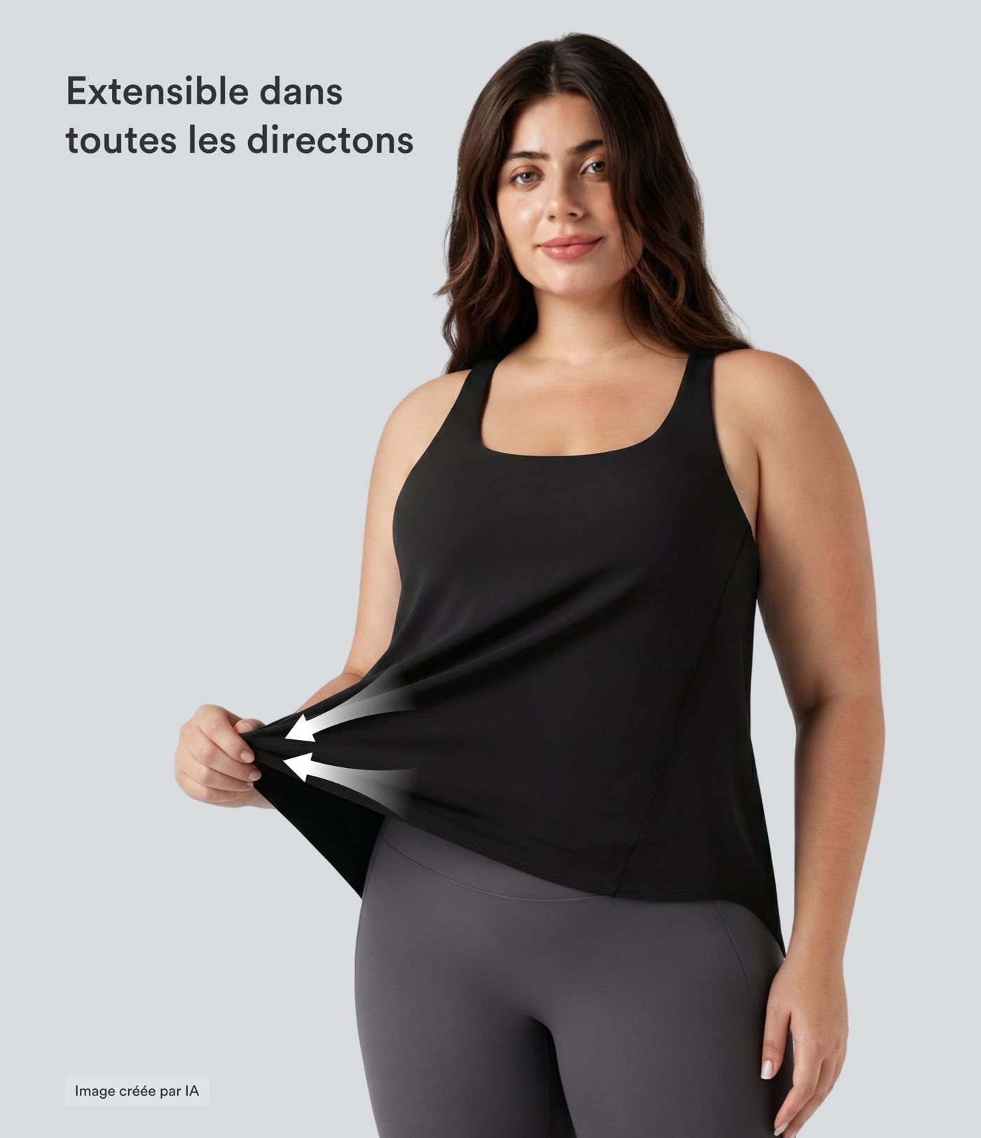 Top de running talla grande Halara UltraSculpt™ con escote redondo y bajo curvo Top de running talla grande Halara UltraSculpt™ con escote redondo y bajo curvo