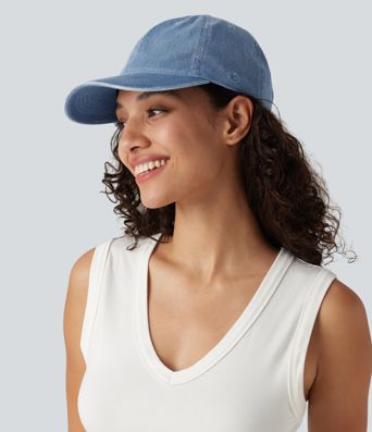 Halara Stretch - Baseball Cap aus verwaschenem Denim