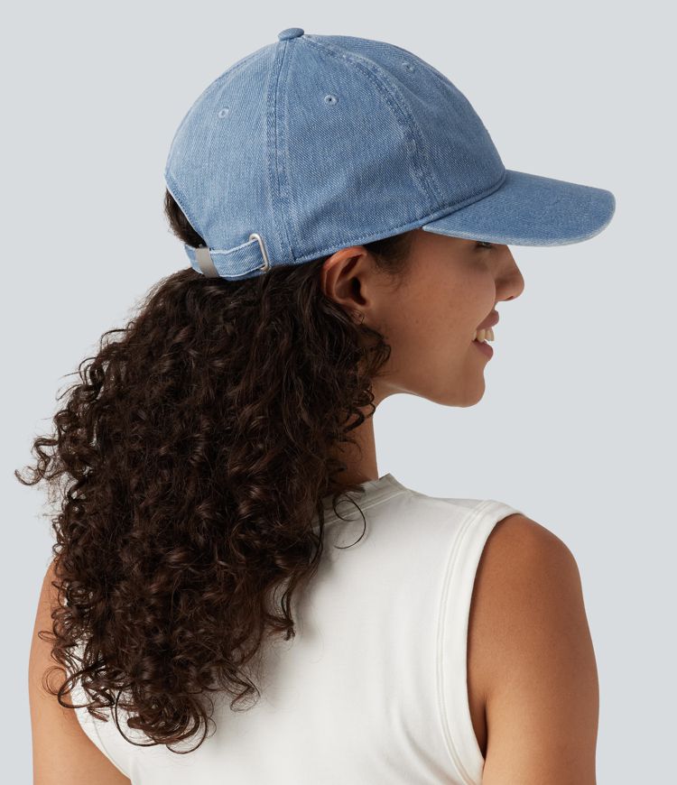 Halara Stretch - Baseball Cap aus verwaschenem Denim