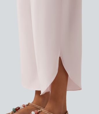 Breezeful™ High Waisted Tummy Control 2-in-1 Split Hem Quick Dry Resort Pants with Pockets