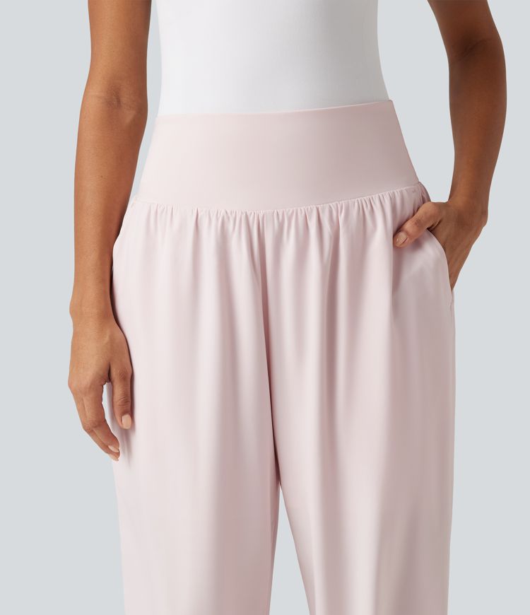 Breezeful™ High Waisted Tummy Control 2-in-1 Split Hem Quick Dry Resort Pants with Pockets