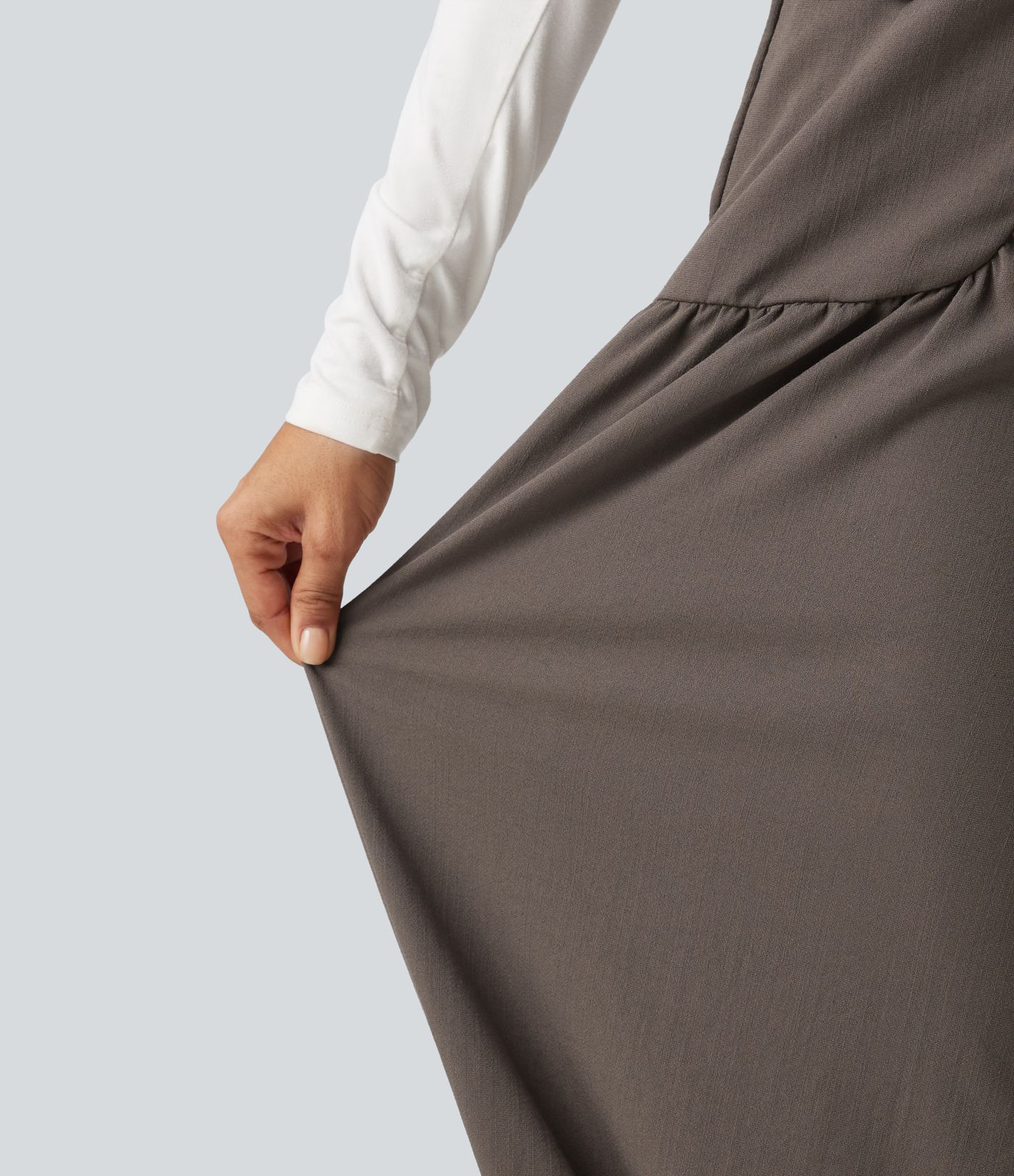 Lässige, geraffte Baggy-Joggers in Leinenoptik mit hohem Bund und Seitentaschen Lässige, geraffte Baggy-Joggers in Leinenoptik mit hohem Bund und Seitentaschen