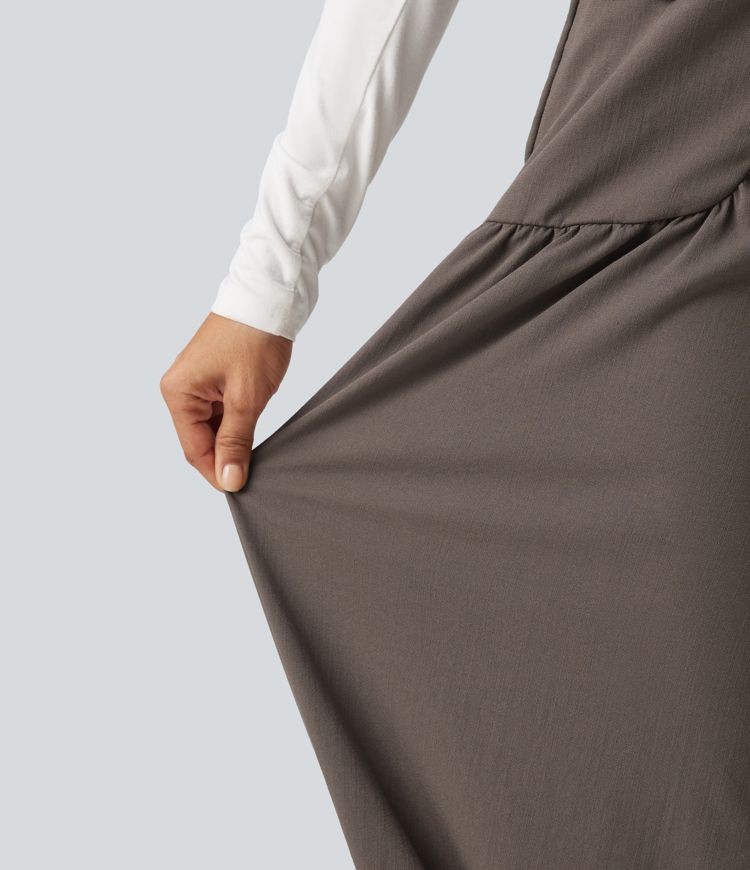 Lässige, geraffte Baggy-Joggers in Leinenoptik mit hohem Bund und Seitentaschen Lässige, geraffte Baggy-Joggers in Leinenoptik mit hohem Bund und Seitentaschen