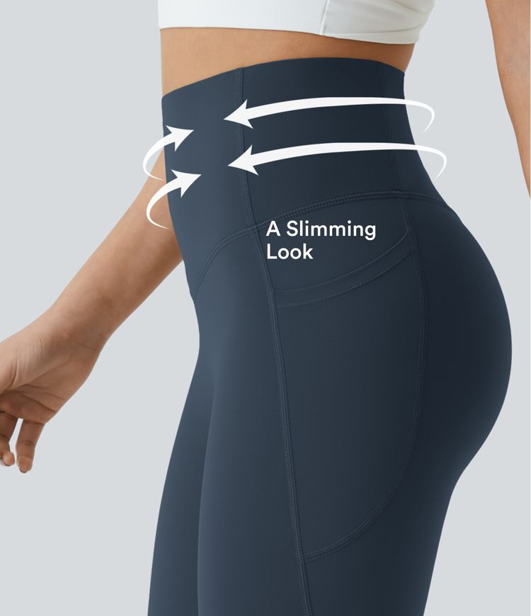 Halara UltraSculpt™ leggings da yoga bootcut a vita alta, modellanti con controllo addominale e tasche