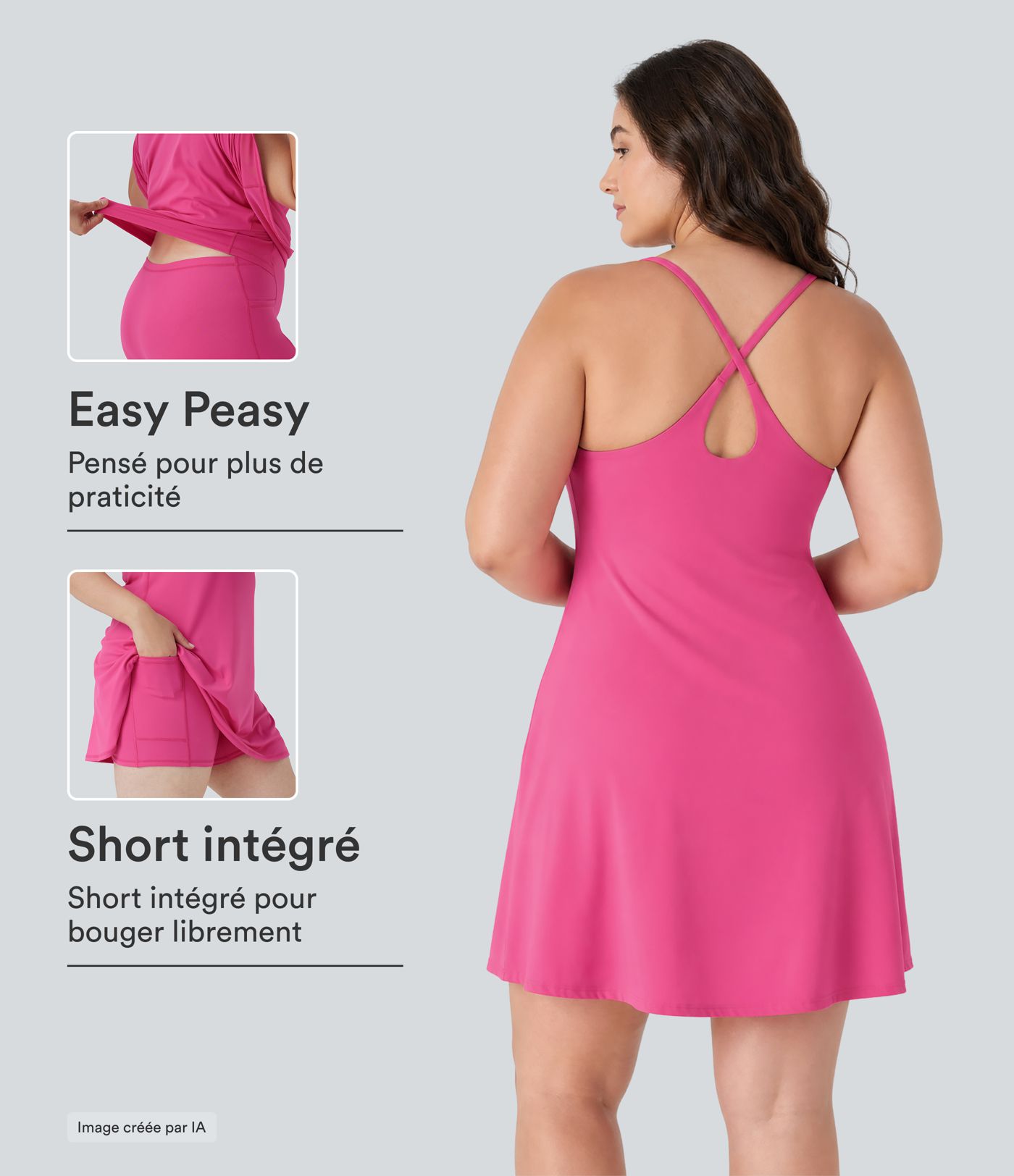 Robe de sport grande taille dos nu Softlyzero™ Plush - longueur rallongée - Easy Peasy Edition Robe de sport grande taille dos nu Softlyzero™ Plush - longueur rallongée - Easy Peasy Edition