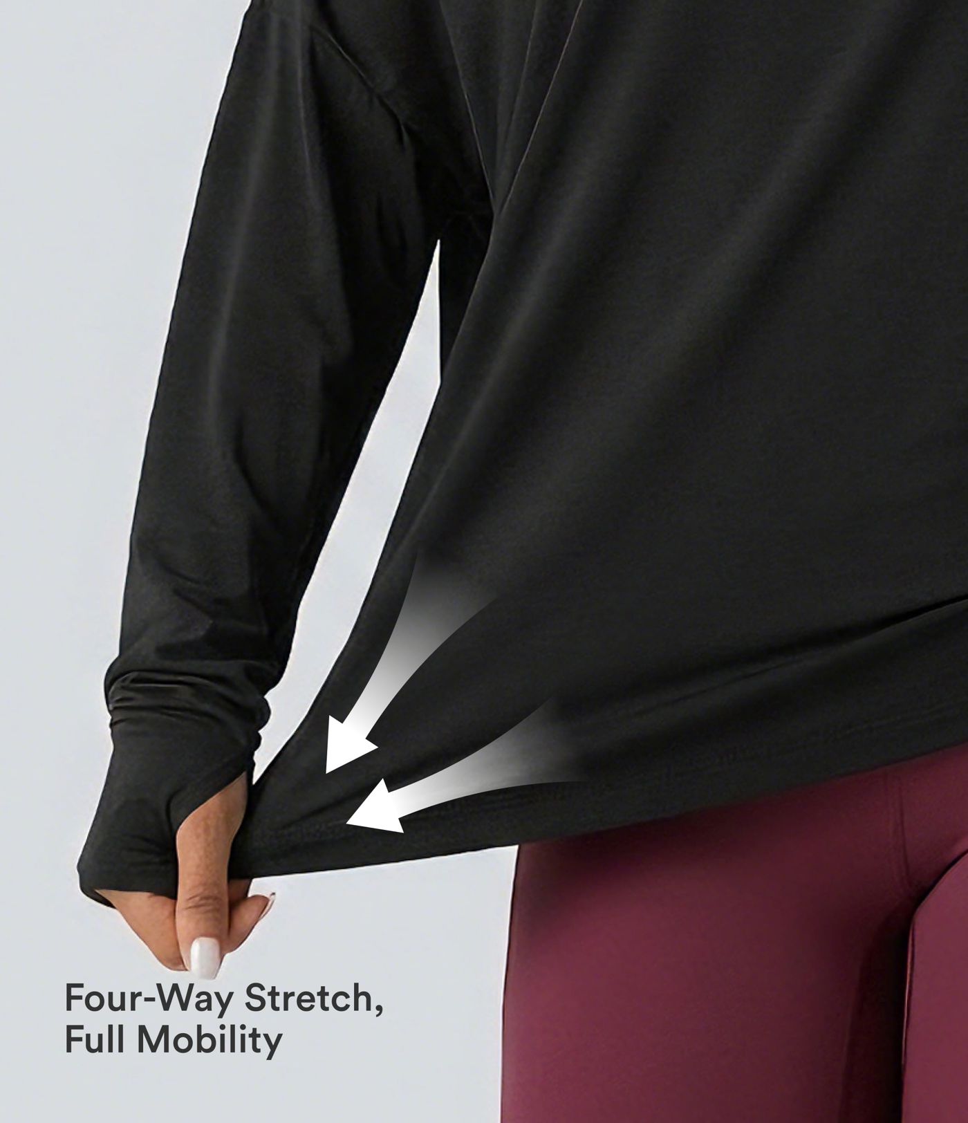 One Shoulder Long Sleeve Thumb Hole Curved Hem High Low Quick Dry Yoga Sports Top-Built-in Bra One Shoulder Long Sleeve Thumb Hole Curved Hem High Low Quick Dry Yoga Sports Top-Built-in Bra
