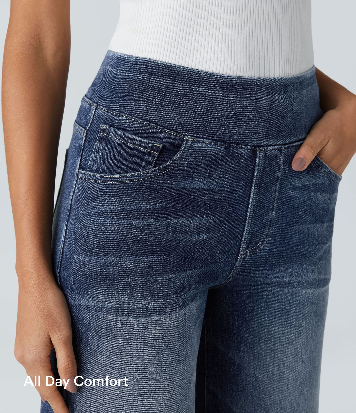 Jean décontracté ample à taille haute avec poches Halara Flex™