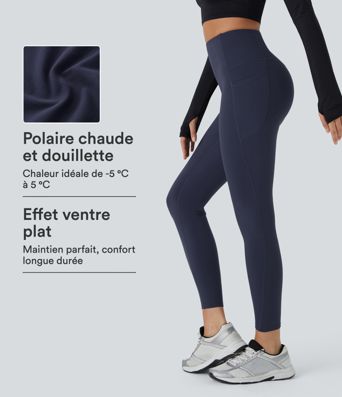 Legging de sport taille haute gainant et thermique Softlyzero™ avec poches