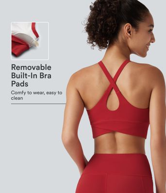 Halara UltraSculpt™ Ribbed Low Support V Neck Built-in Bra Yoga Sports Bra Halara UltraSculpt™ Ribbed Low Support V Neck Built-in Bra Yoga Sports Bra