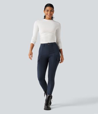 DayStretch High Waisted Butt Lifting Shaping Casual Cargo Pants with Pockets DayStretch High Waisted Butt Lifting Shaping Casual Cargo Pants with Pockets