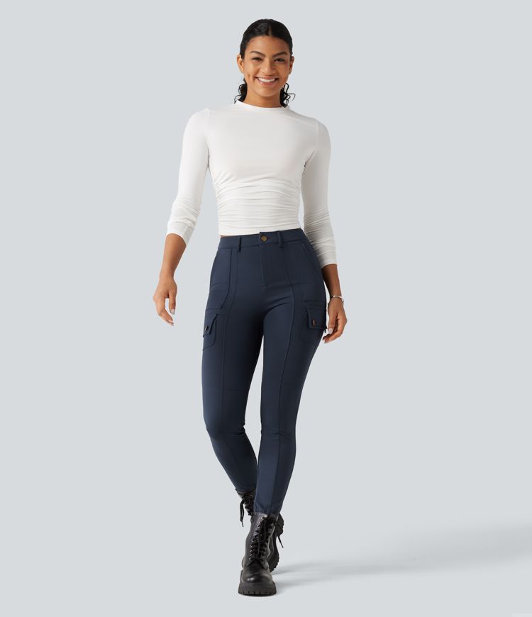 DayStretch High Waisted Butt Lifting Shaping Casual Cargo Pants with Pockets DayStretch High Waisted Butt Lifting Shaping Casual Cargo Pants with Pockets