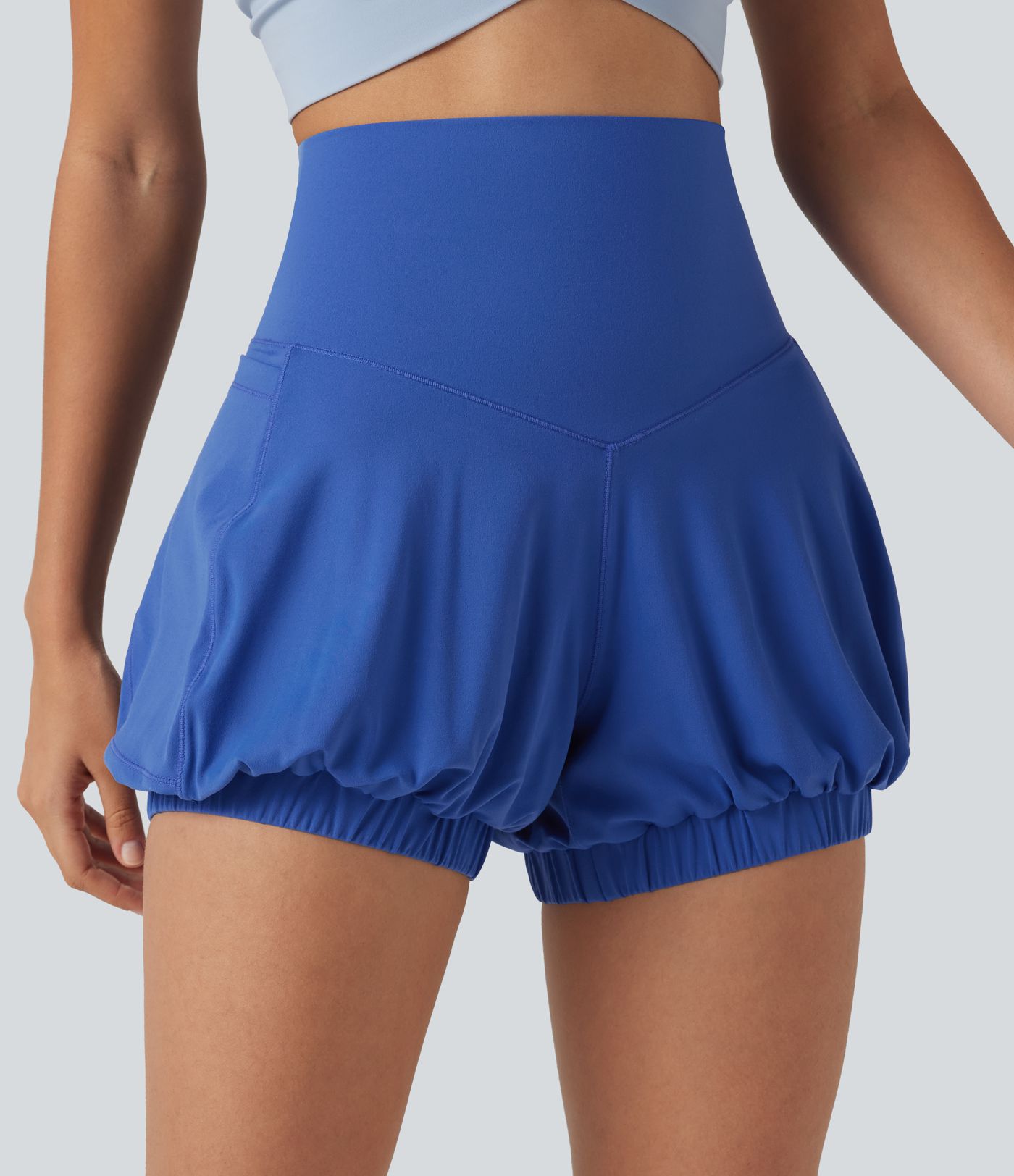 SoftlyZero™ High Waisted Tummy Control Dance Bubble Shorts 4'' with Pockets-UPF50+