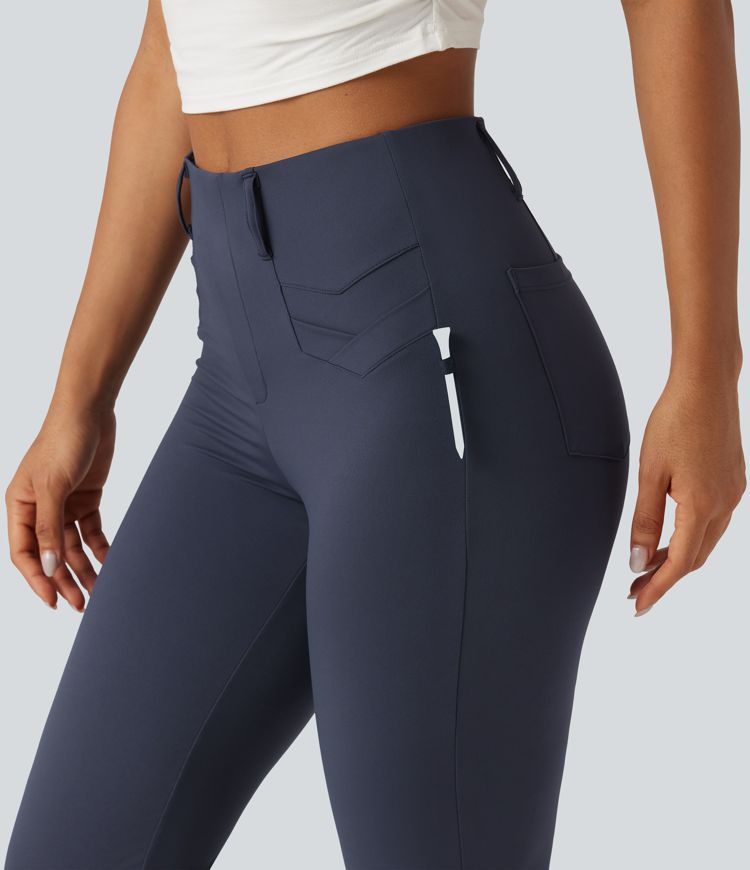 Flare-Golfhose mit hohem Bund, Gesäßtaschen und InstantCool - schnelltrocknend, UPF50+ Flare-Golfhose mit hohem Bund, Gesäßtaschen und InstantCool - schnelltrocknend, UPF50+