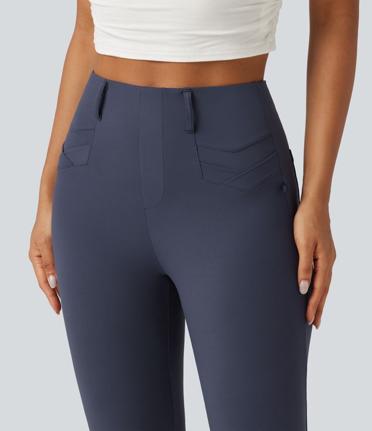 Flare-Golfhose mit hohem Bund, Gesäßtaschen und InstantCool - schnelltrocknend, UPF50+ Flare-Golfhose mit hohem Bund, Gesäßtaschen und InstantCool - schnelltrocknend, UPF50+