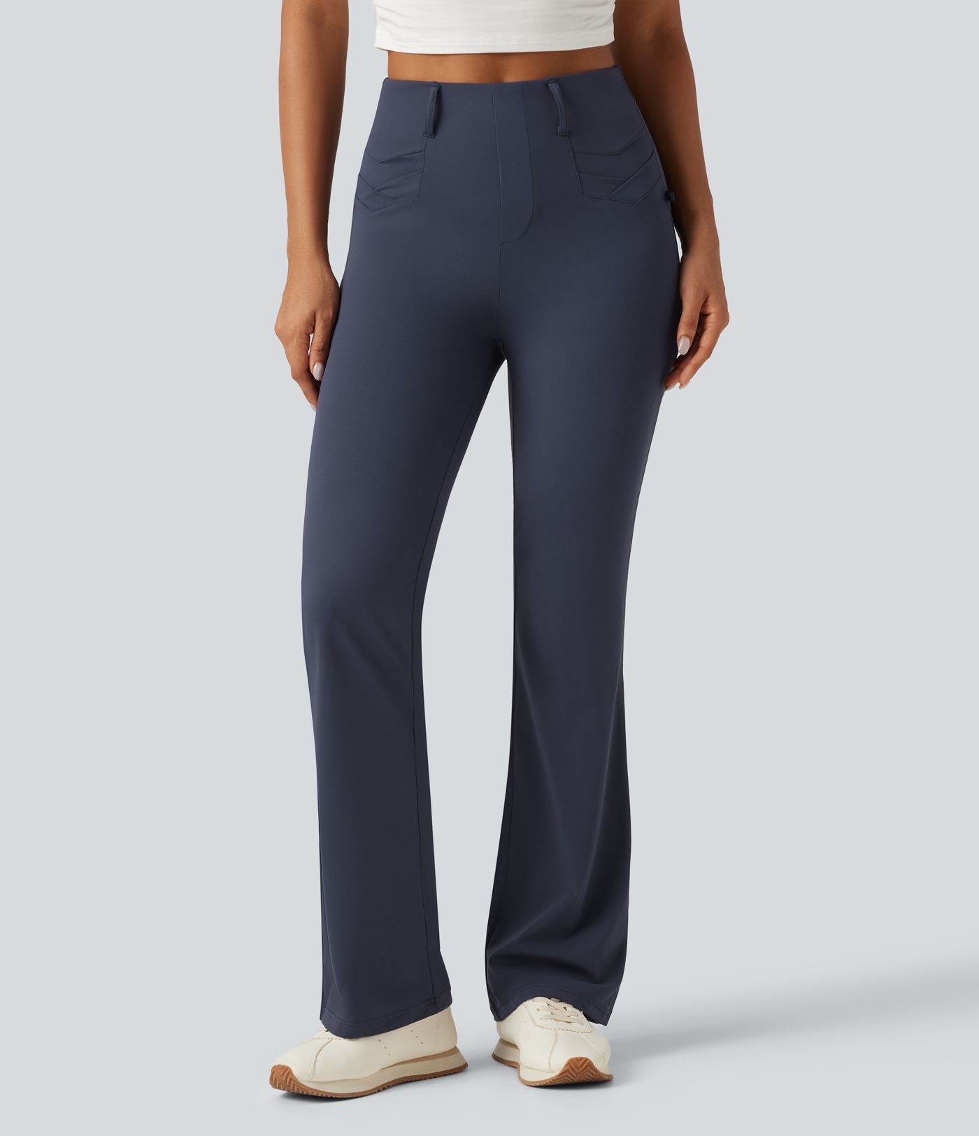 Flare-Golfhose mit hohem Bund, Gesäßtaschen und InstantCool - schnelltrocknend, UPF50+ Flare-Golfhose mit hohem Bund, Gesäßtaschen und InstantCool - schnelltrocknend, UPF50+