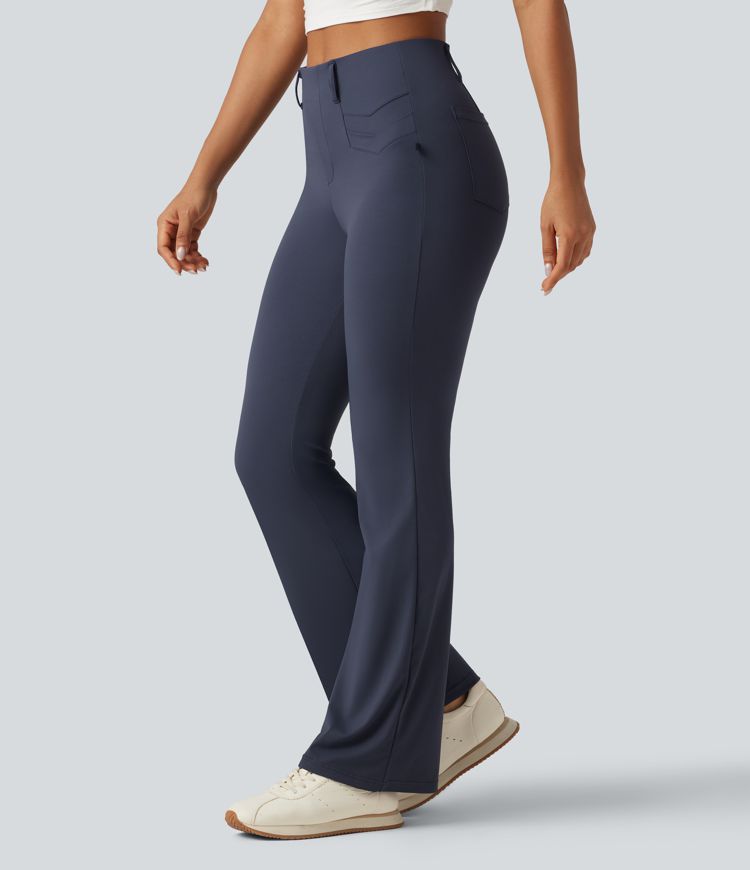 Flare-Golfhose mit hohem Bund, Gesäßtaschen und InstantCool - schnelltrocknend, UPF50+