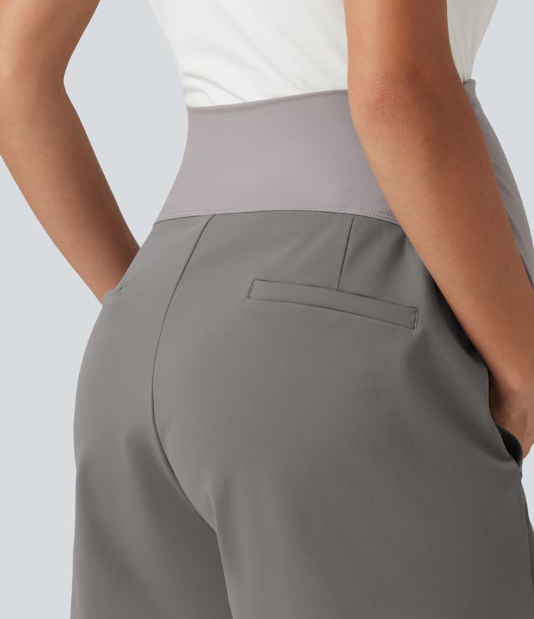 DayStretch Super High Waisted Ruched Work Bagyy Maternity Shorts 4'' with Pockets DayStretch Super High Waisted Ruched Work Bagyy Maternity Shorts 4'' with Pockets