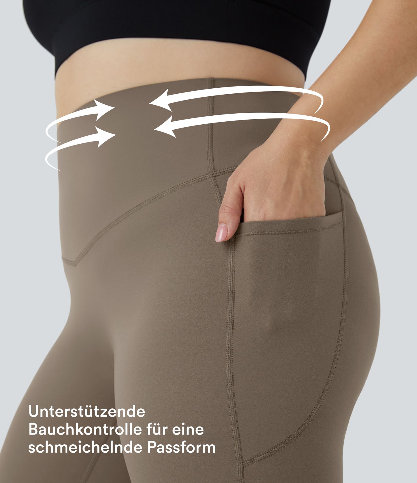 Halara UltraSculpt™ - Formende Workout-Leggings mit hohem Bund, Seitentaschen und Bauchkontrolle - Plus Size
