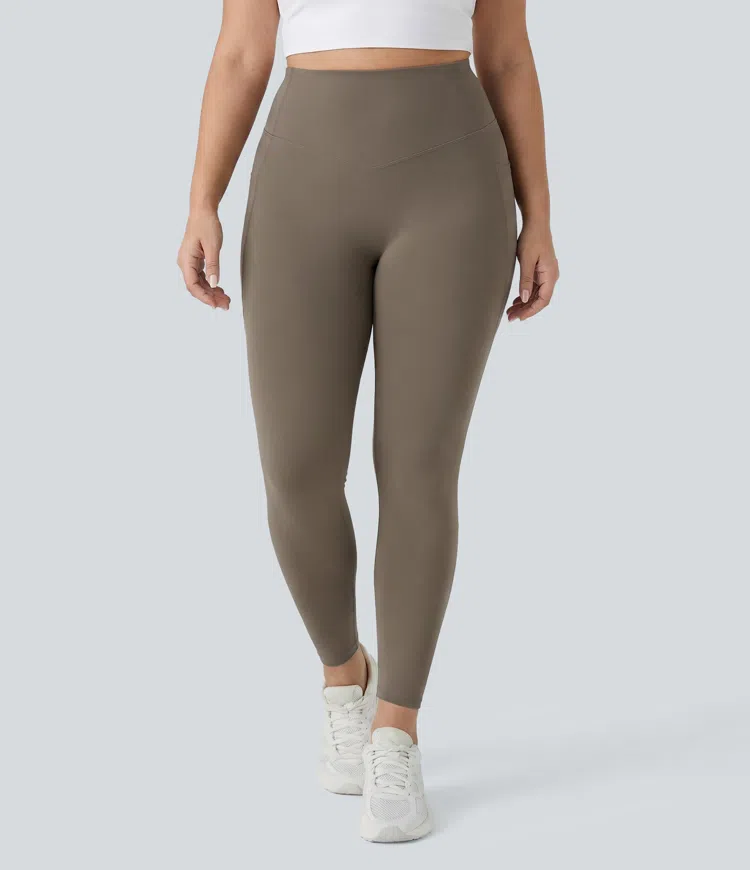 Dawn Brown Plus Size Halara UltraSculpt™ High Waisted Butt Lifting Tummy Control Shaping Training Leggings with Pockets / 2