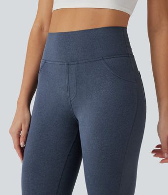 Halara UltraSculpt™ Denim Print High Waisted Tummy Control Butt Lifting Yoga Leggings with Pockets