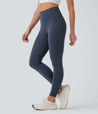 Halara UltraSculpt™ Denim Print High Waisted Tummy Control Butt Lifting Yoga Leggings with Pockets