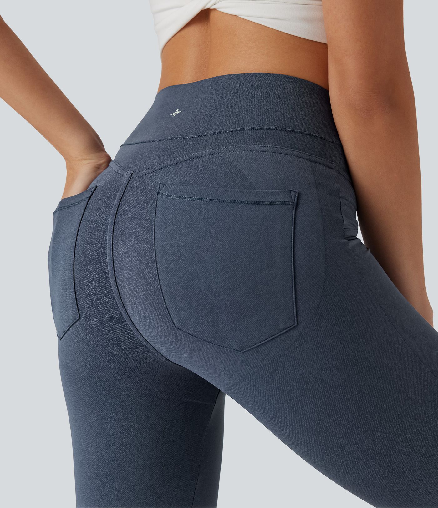 Halara UltraSculpt™ Denim Print High Waisted Tummy Control Butt Lifting Yoga Leggings with Pockets