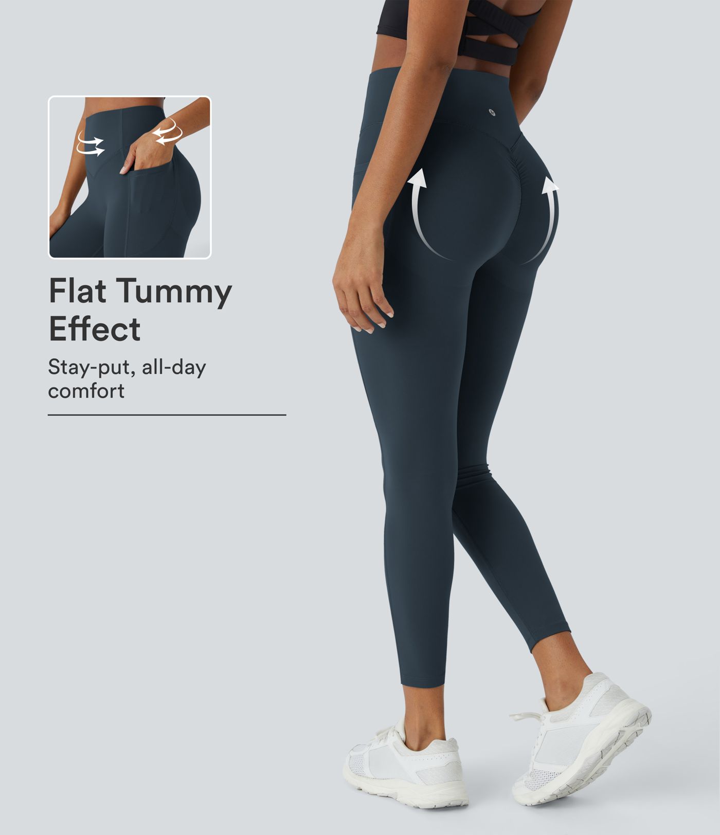 Halara UltraSculpt™ leggings da allenamento modellanti a vita alta con arricciatura sul retro che solleva i glutei, controllo addominale e tasche Halara UltraSculpt™ leggings da allenamento modellanti a vita alta con arricciatura sul retro che solleva i glutei, controllo addominale e tasche