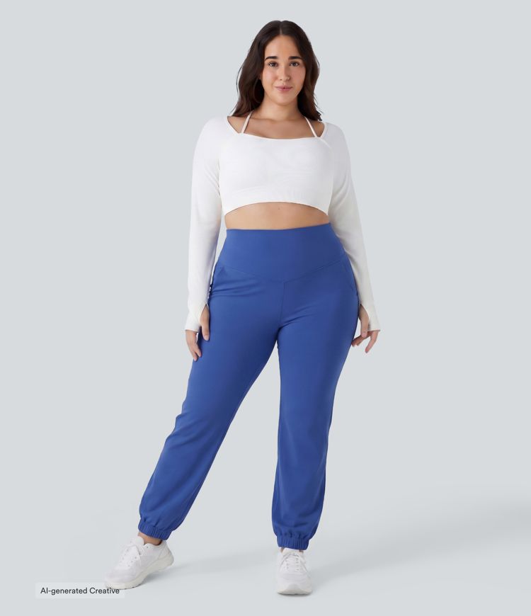 SoftlyZero™ - Ballon-Joggers mit hohem Bund, Seitentaschen und Bauchkontrolle - Plus-Size, UPF50+