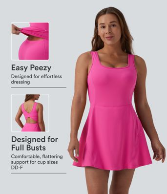 SoftlyZero™ Airy U Neck 2-in-1 Pocket Mini InstantCool Dance Active Dress DD-F Cups-Easy Peezy SoftlyZero™ Airy U Neck 2-in-1 Pocket Mini InstantCool Dance Active Dress DD-F Cups-Easy Peezy