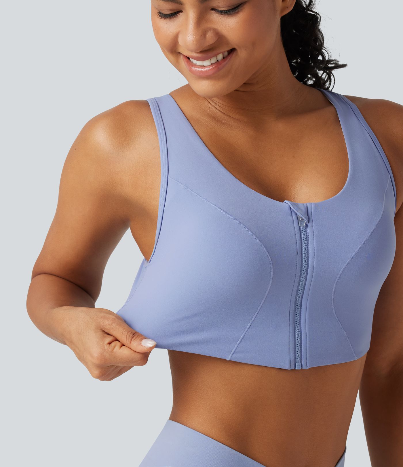 Halara UltraSculpt™ - Yoga-Sport-BH mit mittlerem Support und Reißverschluss Halara UltraSculpt™ - Yoga-Sport-BH mit mittlerem Support und Reißverschluss