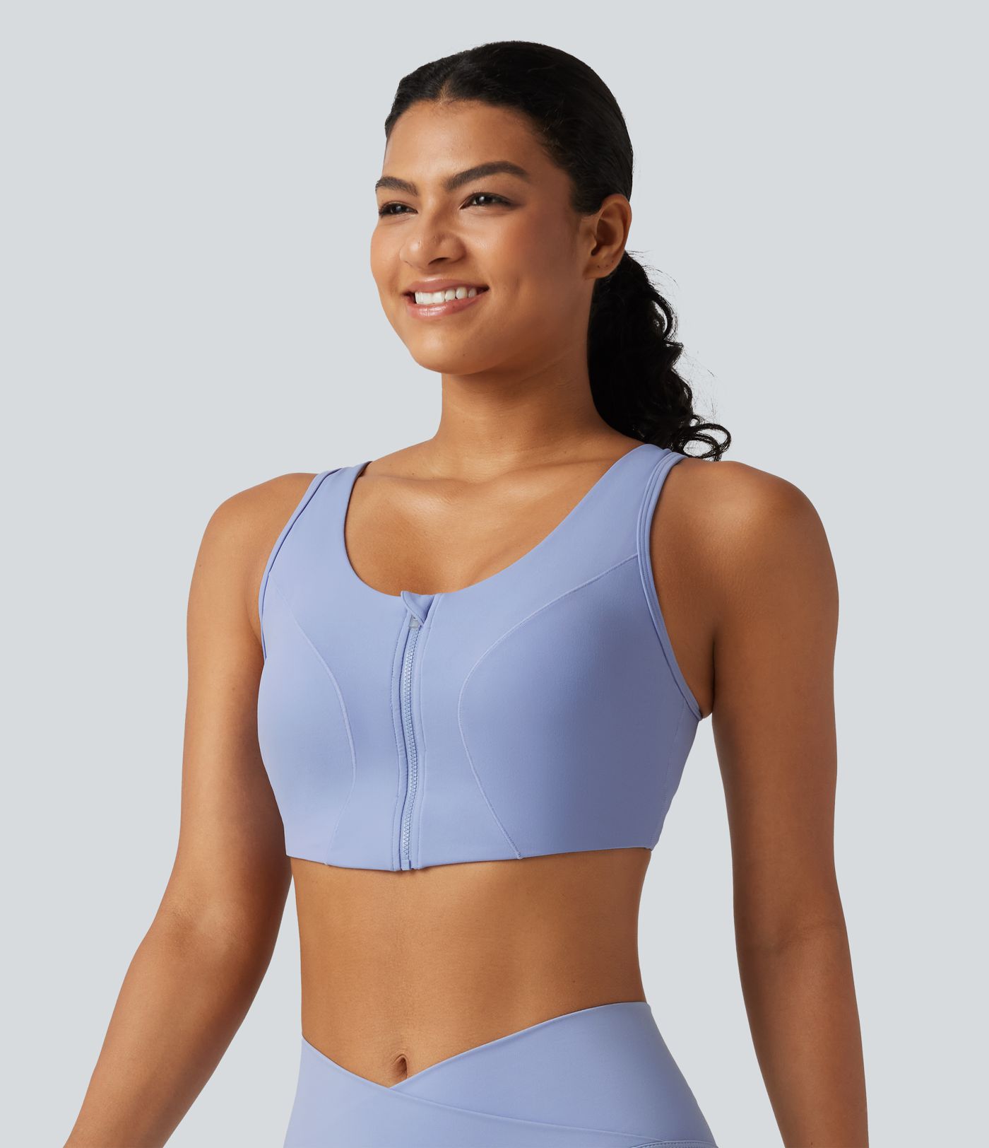 Halara UltraSculpt™ - Yoga-Sport-BH mit mittlerem Support und Reißverschluss Halara UltraSculpt™ - Yoga-Sport-BH mit mittlerem Support und Reißverschluss