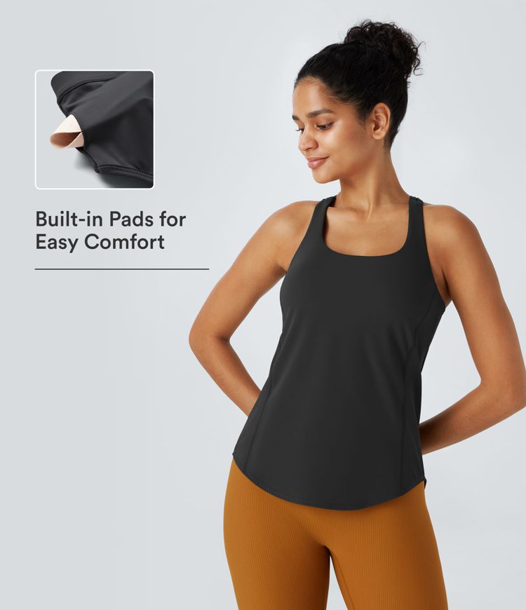 Halara UltraSculpt™ Round Neck Curved Hem Workout Tank Top Halara UltraSculpt™ Round Neck Curved Hem Workout Tank Top