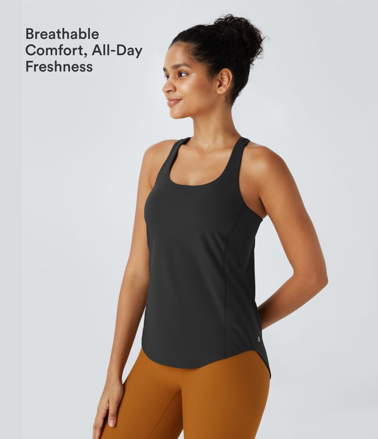 Halara UltraSculpt™ Round Neck Curved Hem Workout Tank Top Halara UltraSculpt™ Round Neck Curved Hem Workout Tank Top