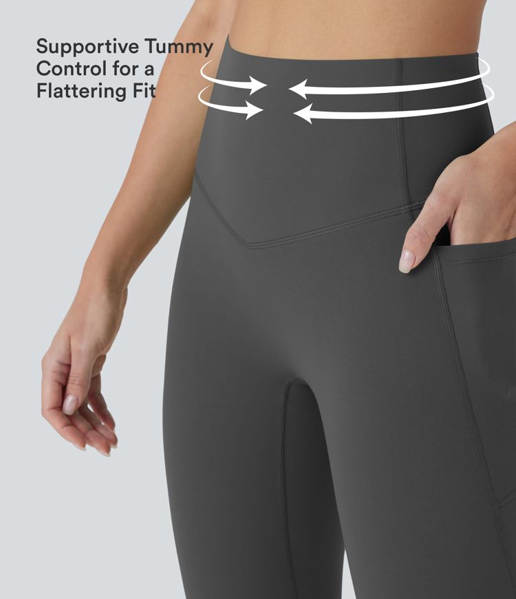 Halara UltraSculpt™ High Waisted Tummy Control Cropped Capri Yoga Leggings with Side Pockets