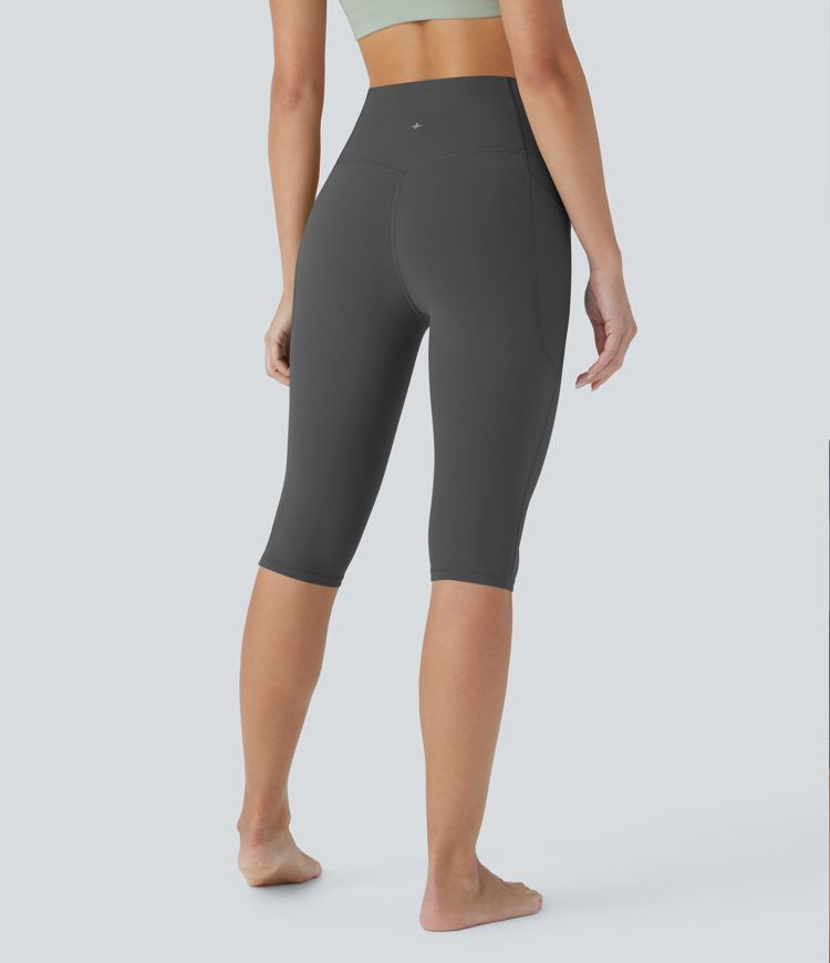 Halara UltraSculpt™ High Waisted Tummy Control Cropped Capri Yoga Leggings with Side Pockets
